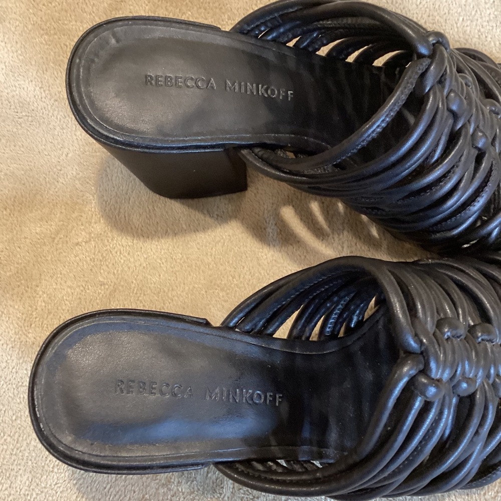 Rebecca Minkoff Calanthe Black Strappy Block Heel Sandal SZ US 6.5/UK 4.5/EU 37‎ - Picture 6 of 8